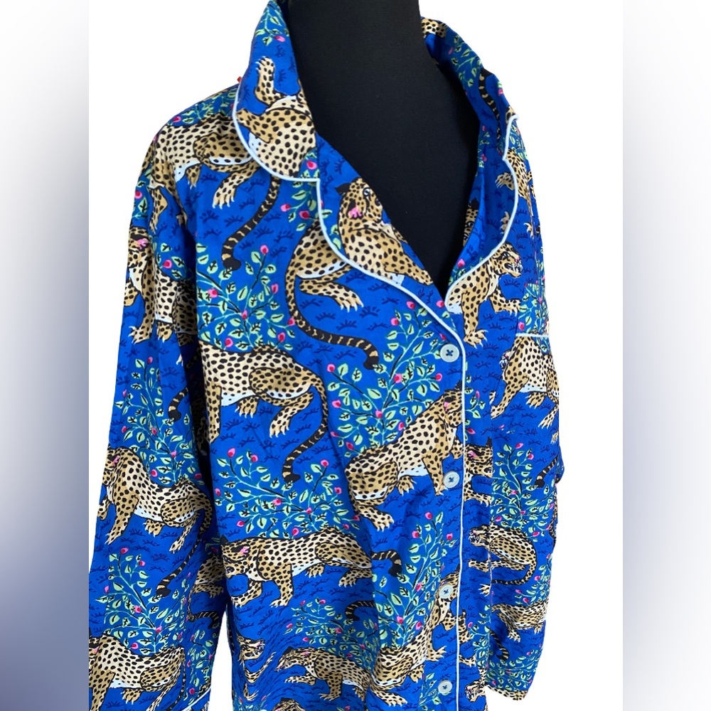 Printfresh Blue Leopard Vibrant Button Down Organ… - image 3